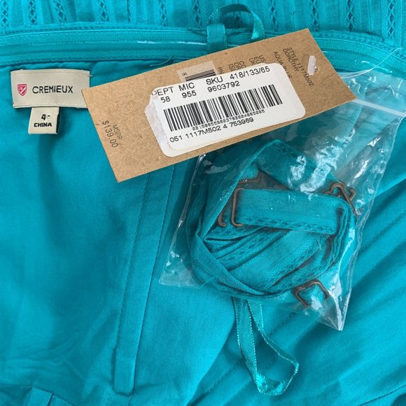 Cremieux NWT 4 Dress Blue Aqua Removable Strapless - Picture 5 of 6